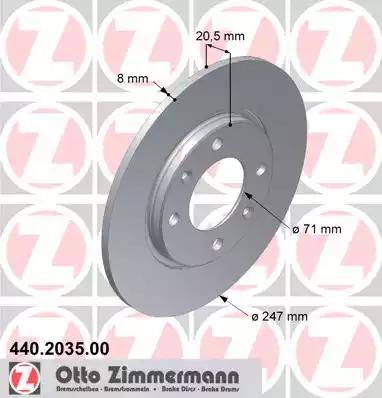 Zimmermann 440.2035.00 - Тормозной диск autospares.lv