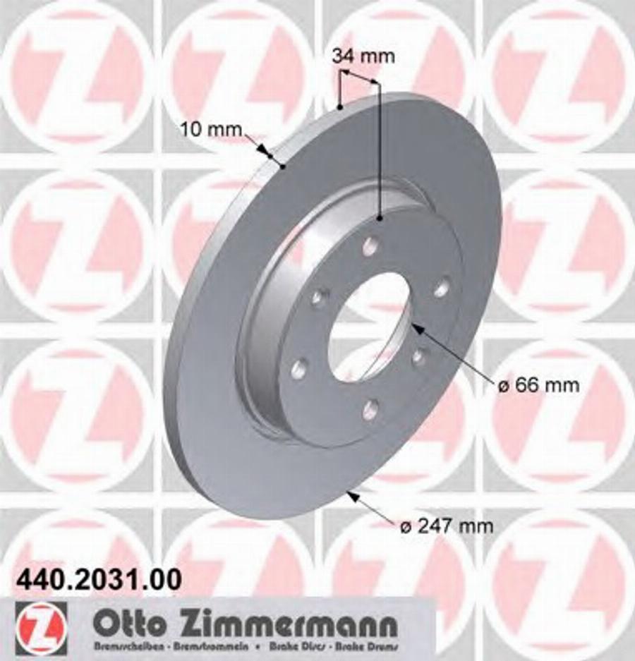 Zimmermann 440 2031 00 - Тормозной диск autospares.lv