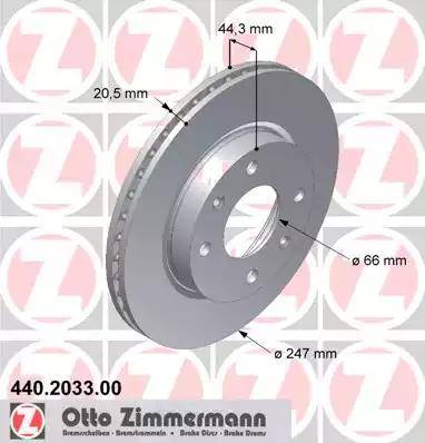 Zimmermann 440.2033.00 - Тормозной диск autospares.lv