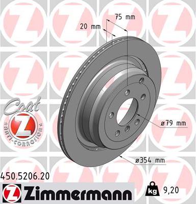 Zimmermann 450.5206.20 - Тормозной диск autospares.lv