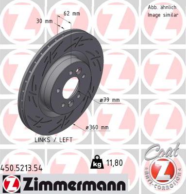 Zimmermann 450.5213.54 - Тормозной диск autospares.lv