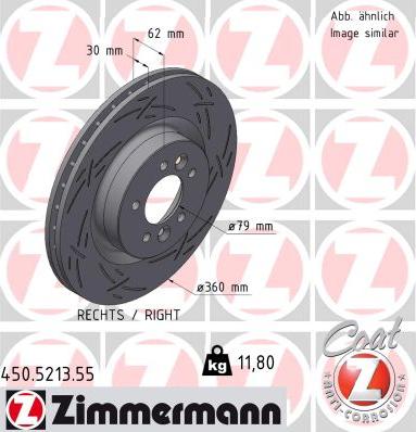 Zimmermann 450.5213.55 - Тормозной диск autospares.lv