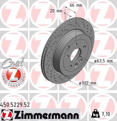 Zimmermann 450.5229.52 - Тормозной диск autospares.lv