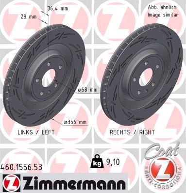 Zimmermann 460.1556.53 - Тормозной диск autospares.lv