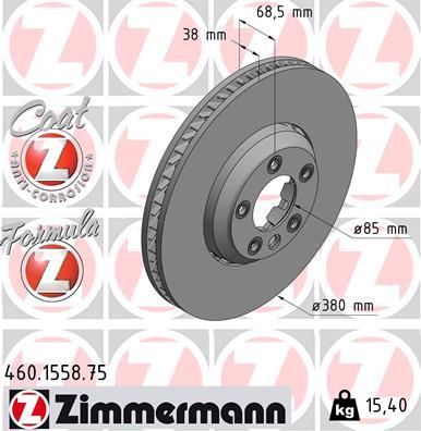 Zimmermann 460.1558.75 - Тормозной диск autospares.lv