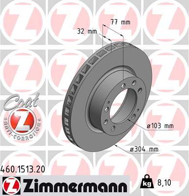 Zimmermann 460.1513.20 - Тормозной диск autospares.lv