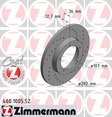 Zimmermann 460.1005.52 - Тормозной диск autospares.lv