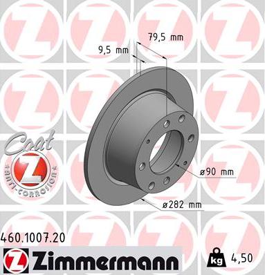 Zimmermann 460.1007.20 - Тормозной диск autospares.lv