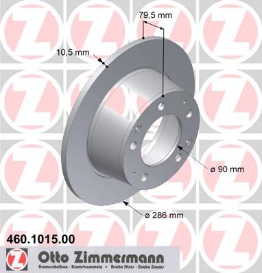 Zimmermann 460.1015.00 - Тормозной диск autospares.lv