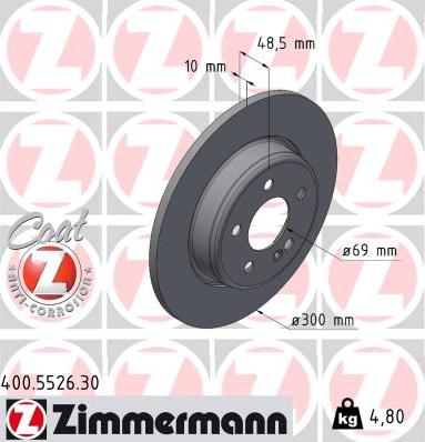 Zimmermann 400.5526.30 - Тормозной диск autospares.lv