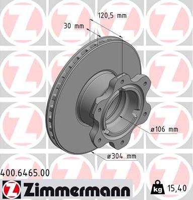 Zimmermann 400.6465.00 - Тормозной диск autospares.lv
