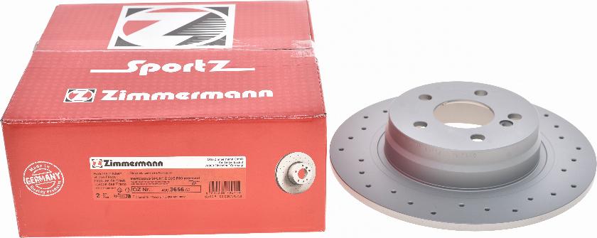 Zimmermann 400.3656.52 - Тормозной диск autospares.lv