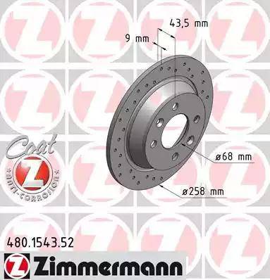 Zimmermann 480.1543.52 - Тормозной диск autospares.lv