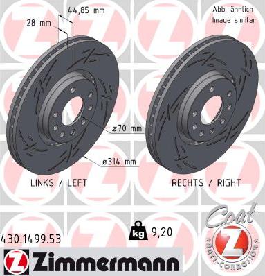 Zimmermann 430.1499.53 - Тормозной диск autospares.lv