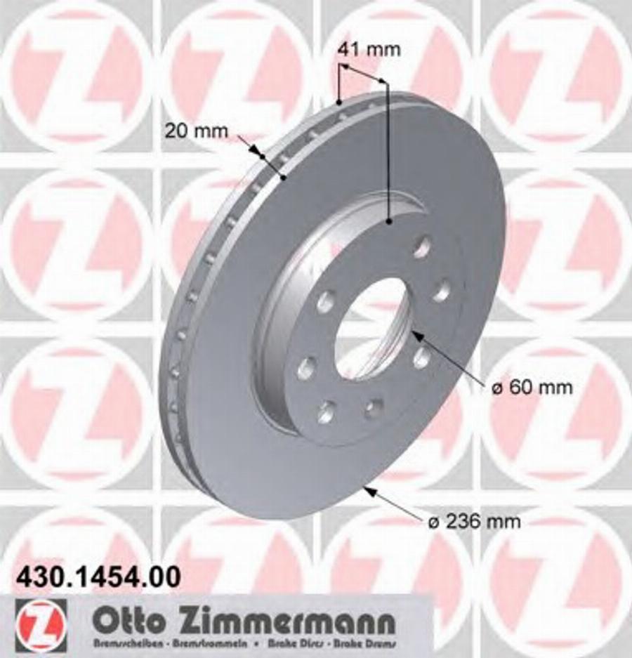 Zimmermann 430 1454 00 - Тормозной диск autospares.lv