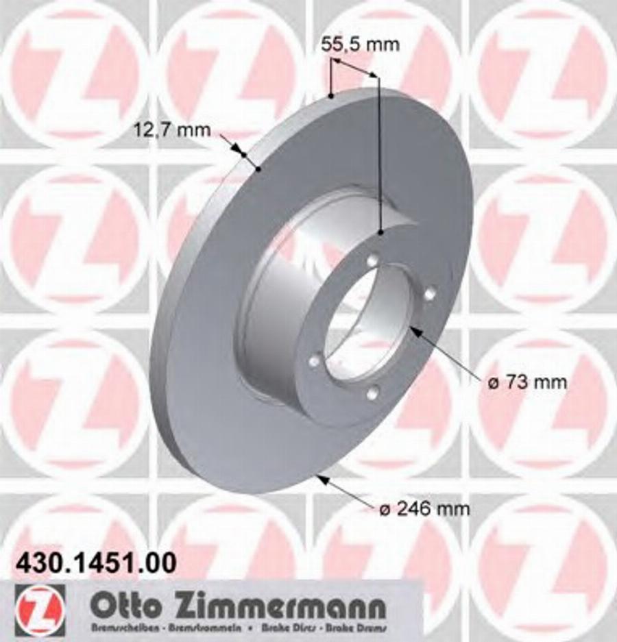 Zimmermann 430 1451 00 - Тормозной диск autospares.lv