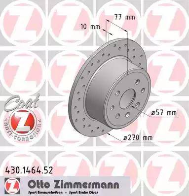 Zimmermann 430.1464.52 - Тормозной диск autospares.lv