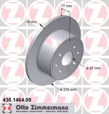 Zimmermann 430.1464.00 - Тормозной диск autospares.lv