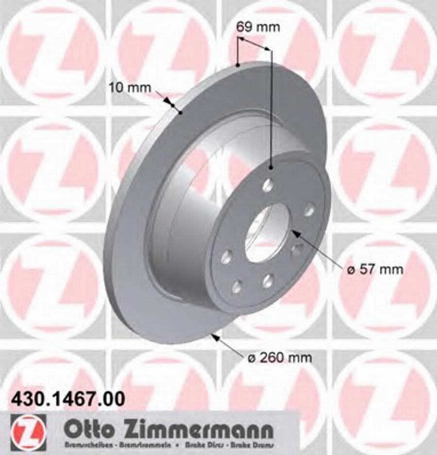 Zimmermann 430.1467.00 - Тормозной диск autospares.lv