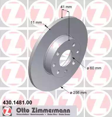 Zimmermann 430.1481.00 - Тормозной диск autospares.lv