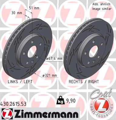 Zimmermann 430.2615.53 - Тормозной диск autospares.lv