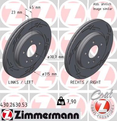 Zimmermann 430.2630.53 - Тормозной диск autospares.lv