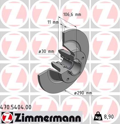 Zimmermann 470.5404.00 - Тормозной диск autospares.lv