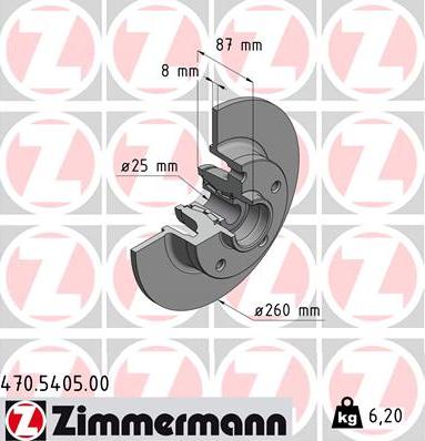 Zimmermann 470.5405.00 - Тормозной диск autospares.lv