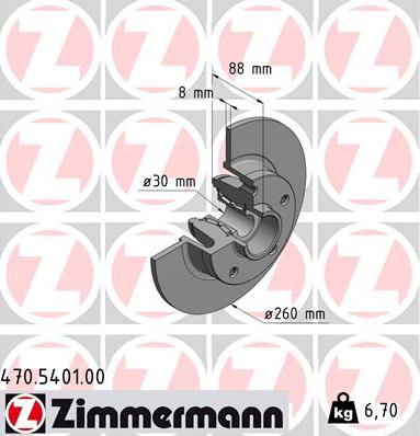 Zimmermann 470.5401.00 - Тормозной диск autospares.lv