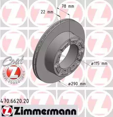 Zimmermann 470.6620.20 - Тормозной диск autospares.lv