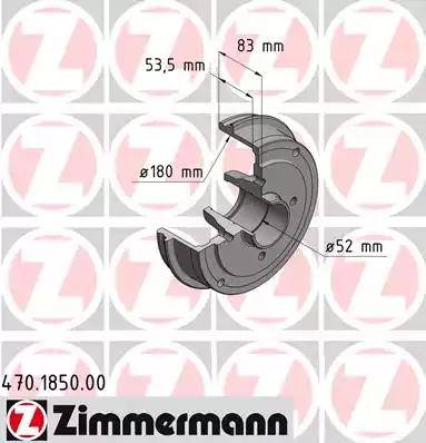 Zimmermann 470.1850.00 - Тормозной барабан autospares.lv