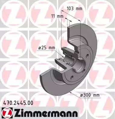 Zimmermann 470.2445.00 - Тормозной диск autospares.lv