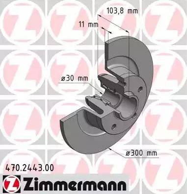 Zimmermann 470.2443.00 - Тормозной диск autospares.lv