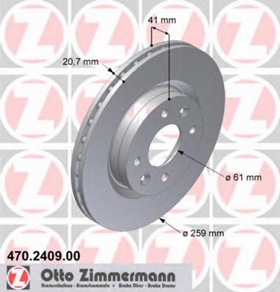 Zimmermann 470 2409 00 - Тормозной диск autospares.lv