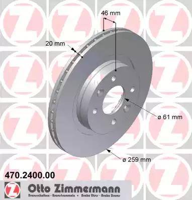 Zimmermann 470.2400.00 - Тормозной диск autospares.lv