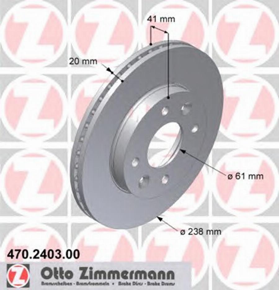 Zimmermann 470.2403.00 - Тормозной диск autospares.lv