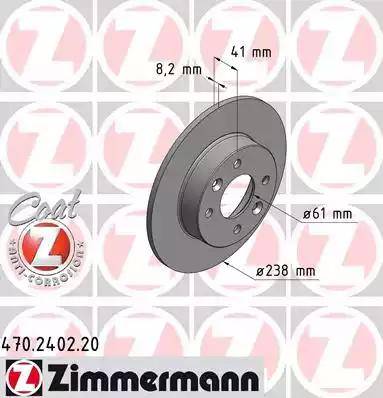 Zimmermann 470.2402.20 - Тормозной диск autospares.lv