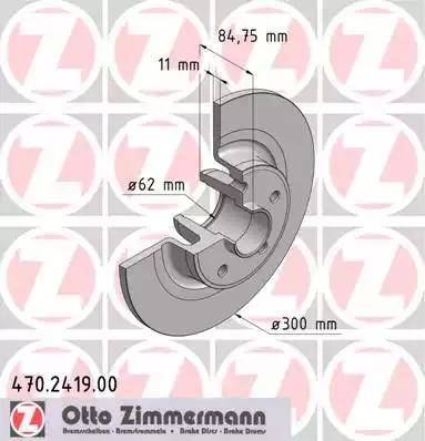 Zimmermann 470.2419.00 - Тормозной диск autospares.lv
