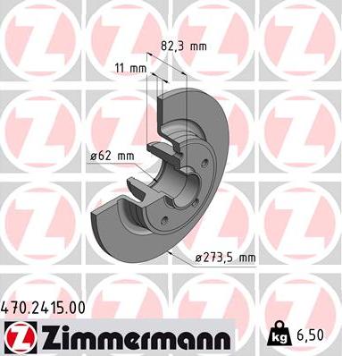 Zimmermann 470.2415.00 - Тормозной диск autospares.lv