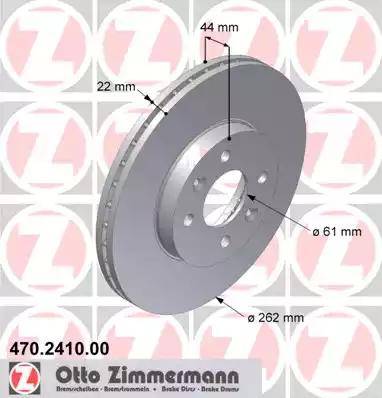 Zimmermann 470.2410.00 - Тормозной диск autospares.lv