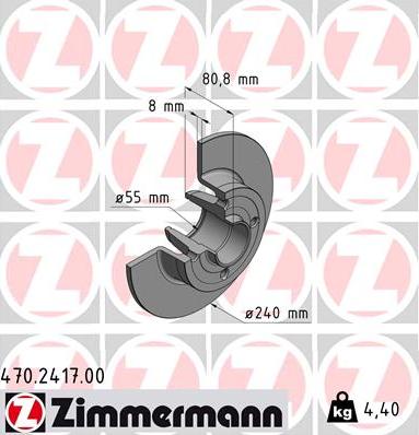 Zimmermann 470.2417.00 - Тормозной диск autospares.lv