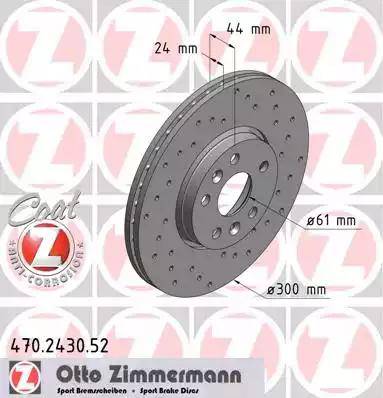 Zimmermann 470.2430.52 - Тормозной диск autospares.lv