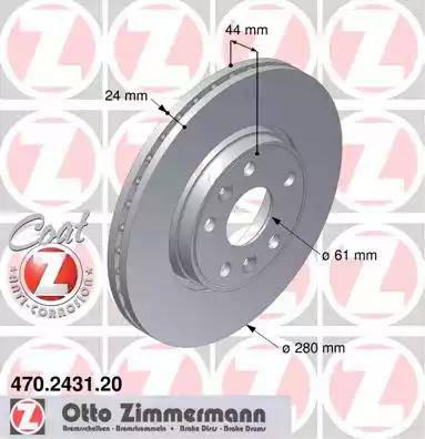 Zimmermann 470.2431.20 - Тормозной диск autospares.lv