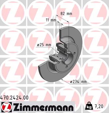 Zimmermann 470.2424.00 - Тормозной диск autospares.lv