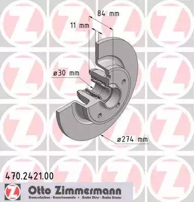 Zimmermann 470.2421.00 - Тормозной диск autospares.lv