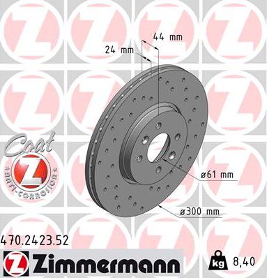 Zimmermann 470.2423.52 - Тормозной диск autospares.lv