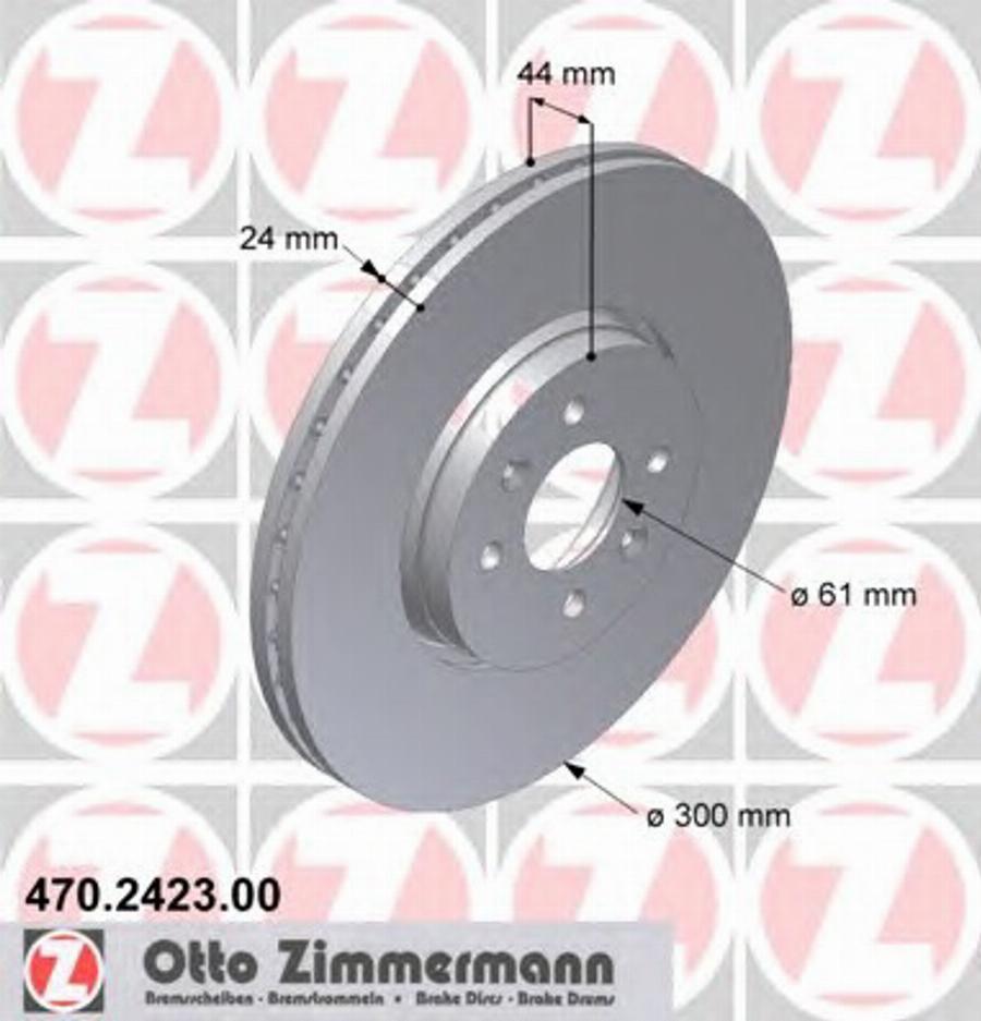 Zimmermann 470.2423.00 - Тормозной диск autospares.lv