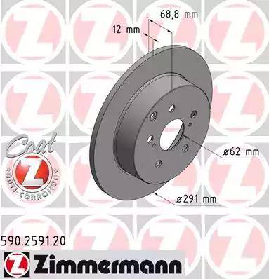 Zimmermann 590.2591.20 - Тормозной диск autospares.lv