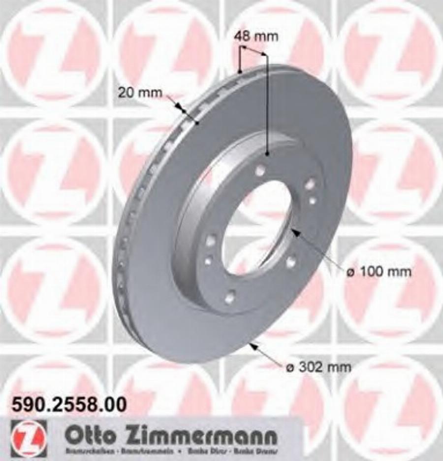 Zimmermann 590255800 - Тормозной диск autospares.lv