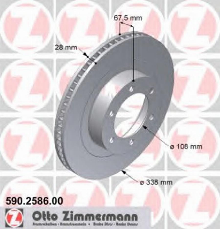 Zimmermann 590.2586.00 - Тормозной диск autospares.lv